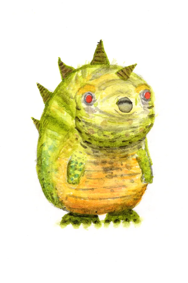 Blurn, watercolor creature