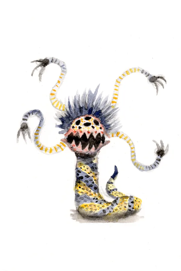 Xxi, watercolor creature